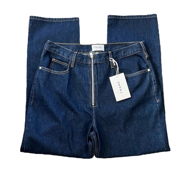 New Frame Le High and Tight Exposed Zipper Women’s Jeans size 33 Blue - Picture 7 of 9